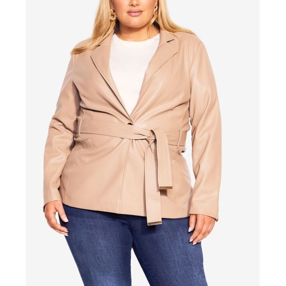 City Chic Trendy Plus Size Christine Pleather Jacket